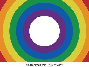 Lgbtiq+ flag in the shape of a circle.