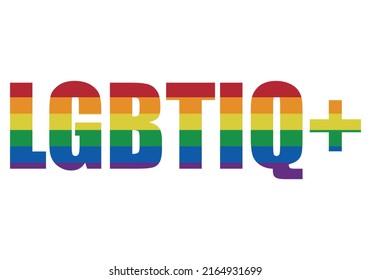 Lgbtiq+ pride day title on white background.