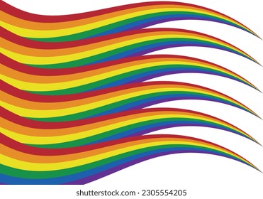 Lgbtiq+ pride month flags on white background.