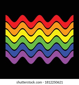 black gay pride flag vector
