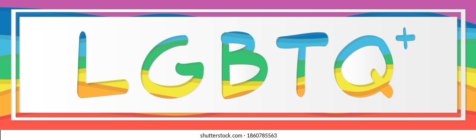 Lgbtq Banner White Rectangular Letter Stencils Stock Vector (Royalty ...