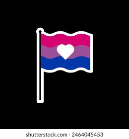 LGBTQ Bisexual Colorful Heart Flag Vector