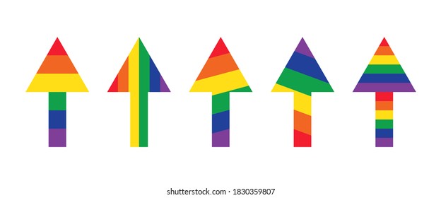 conjunto de vectores de flechas de color LGBTQ
