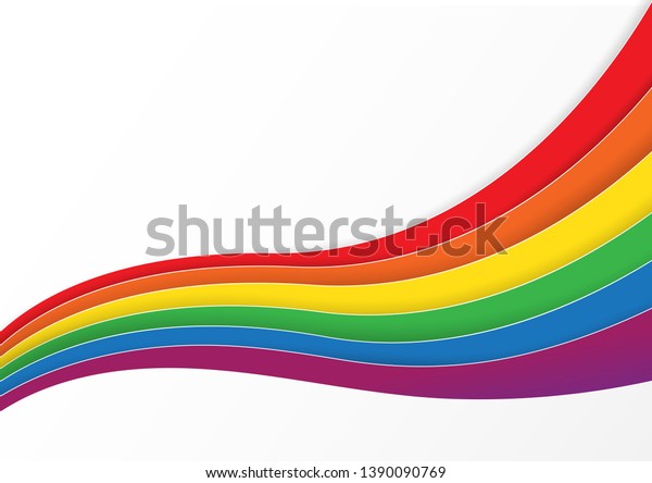 Lgbtqカラーデザイン ベクターイラスト ゲイ レズビアン バイセクシュアル 同性愛 性転換者のコンセプ 白い背景に虹の波の色 のベクター画像素材 ロイヤリティフリー