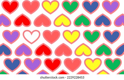 LGBTQ colorful heart pattern background, LGBTQ replete pattern