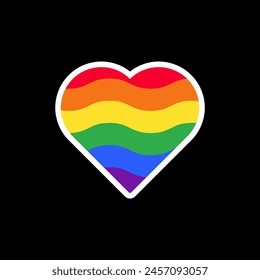 LGBTQ Colorful Heart Sticker Vector