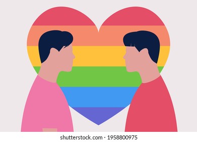 Lgbtq couple. Love concept. Vector illustration in a flat style