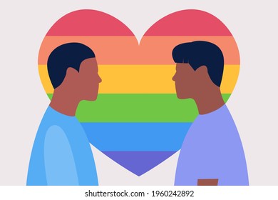 Lgbtq couple. Love concept. Vector illustration in a flat style