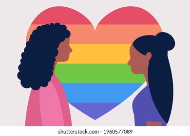 Lgbtq couple. Love concept. Vector illustration in a flat style
