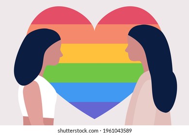 Lgbtq couple. Love concept. Vector illustration in a flat style