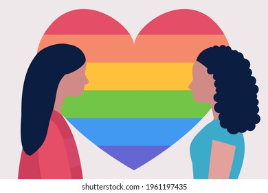 Lgbtq couple. Love concept. Vector illustration in a flat style