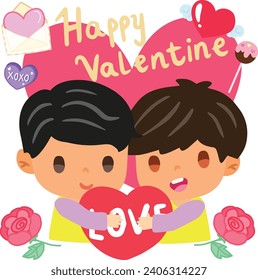 LGBTQ couple for  Valentine lover love vector