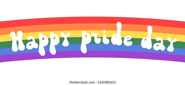 Lgbtq diversity rainbow concept vector isolated illustration. Pride month. Rainbow lgbt flag wave. Happy pride day lgbtq banner print.  Pride parade