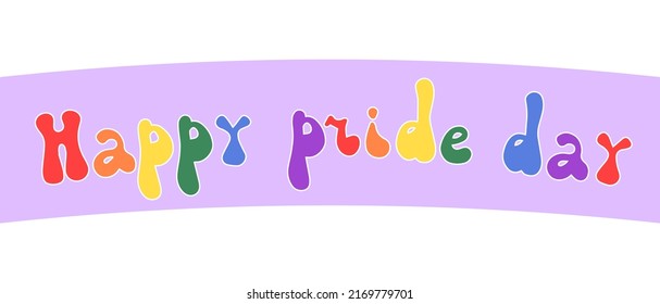 Lgbtq diversity rainbow concept vector isolated illustration. Pride month. Rainbow lgbt flag wave. Happy pride day lgbtq banner print.  Pride parade