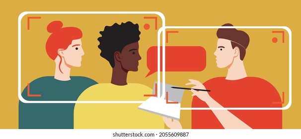 LGBTQ family psychotherapy online, LGBT couple with a psychologist. Flat vector stock illustration. Online psychotherapy.  A psychologist and a couple of lesbians. 