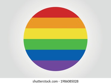Lgbtq flag in a circle.