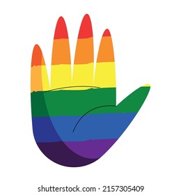 lgbtq flag in hand icon