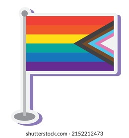 lgbtq with flag in pole