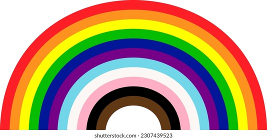 LGBTQ+ Flag Rainbow Illustration. Inclusive Pride Flag Rainbow.