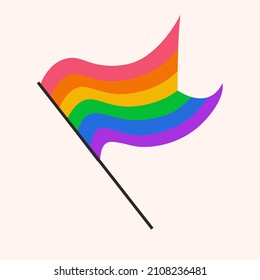LGBTQ flag vector isolated on white background. Colorful rainbow pride symbol of LGBTQ (lesbian, gay, bisexual, transgender, and questioning). Vector 10 eps