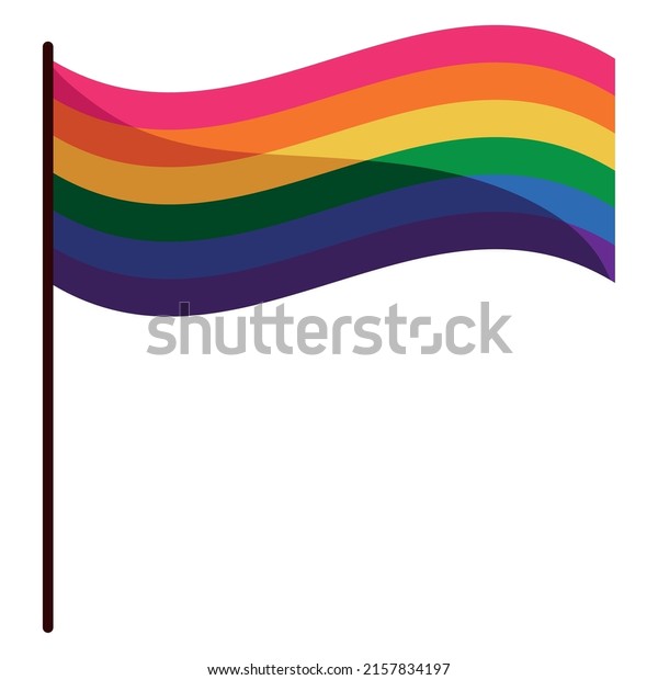 Lgbtq Flag Waving Pole Stock Vector (Royalty Free) 2157834197 ...