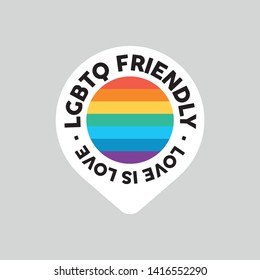 LGBTQ Friendly icon. Rainbow flag