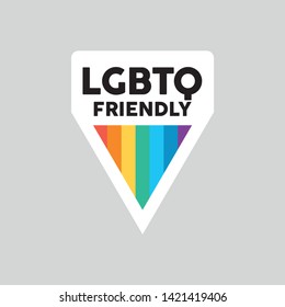 LGBTQ Friendly icon. Rainbow flag