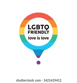 LGBTQ Friendly icon. Rainbow flag