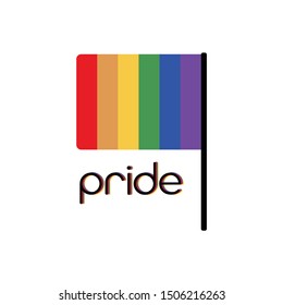 LGBTQ gay pride flag in Vector Format. The artwork also features the rainbow colors.