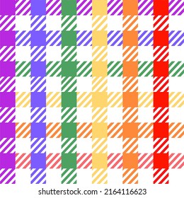 LGBTQ Gingham plaid pastel  seamless pattern