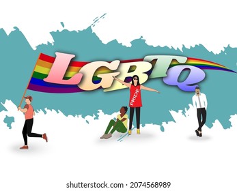 lgbtq group celebration illustration gender diversity