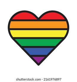 LGBTQ heart isolated. Flat vector stock illustration. 