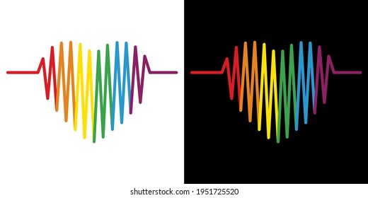 LGBTQ Heart With Rainbow. Gay Pride Concept Design For Tshirt, Greeting Card Or Poster Background Vector Illustration Background Illustration.