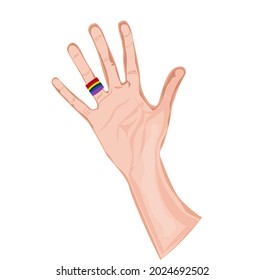 lgbtq her ring finger like structure in vector design