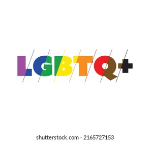LGBTQ letters in flag colors