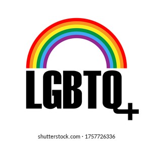 LGBTQ logo with rainbow symbol, vector symbol of LGBT Pride community
