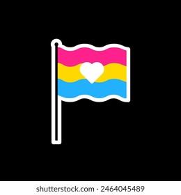 LGBTQ Pansexual Colorful Heart Flag Vector