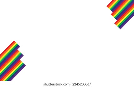 Lgbtq plus flag ribbon on white background, designed  as a wallpaper symbol of love and equality of human