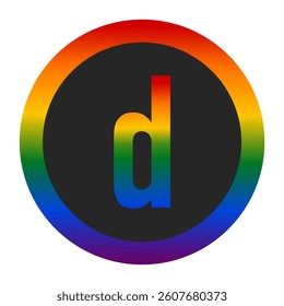 LGBTQ Pride Anarchy Symbol with Lowercase Letter d