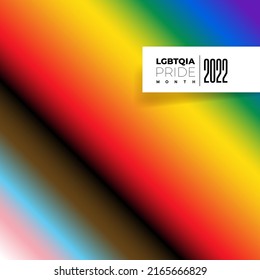 LGBTQ Pride Background With Gay Pride Flag 2022 Colours. Rainbow Gradient Wallpaper. Human Rights And Tolerance. Poster Vector Illustration Card, Banner And Background.