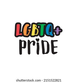 LGBTQ pride doodle text. Rainbow lettering. Vector illustration