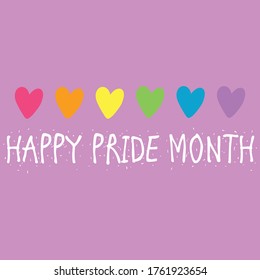 LGBTQ pride event celebration. Happy pride month background with rainbow hearts.