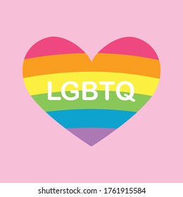 LGBTQ pride event celebration. Pride month. Rainbow heart.