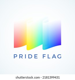 LGBTQ Pride Flag Abstract Vector Sign Emblem Logo Template. Premium Quality Blended Gradient Symbol. Isolated