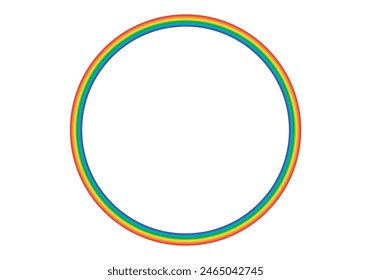 LGBTQ+ pride flag background in circle.