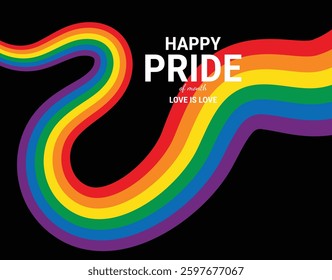 LGBTQ Pride Flag Background.Vector Banner Template for Pride Month. Stock Vector.