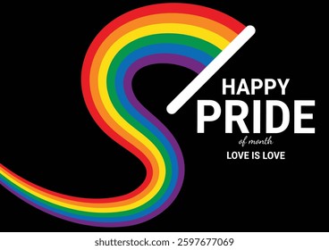 LGBTQ Pride Flag Background.Vector Banner Template for Pride Month. Stock Vector.