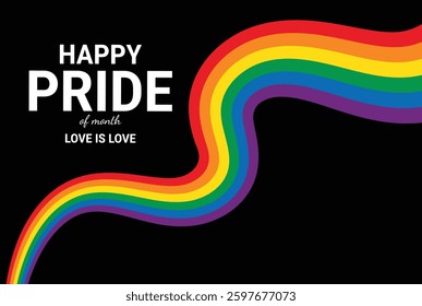 LGBTQ Pride Flag Background.Vector Banner Template for Pride Month. Stock Vector.