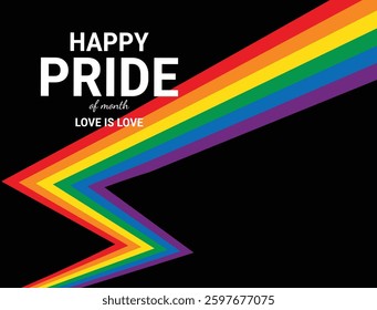 LGBTQ Pride Flag Background.Vector Banner Template for Pride Month. Stock Vector.