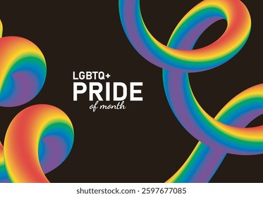 LGBTQ Pride Flag Background.Vector Banner Template for Pride Month. Stock Vector.